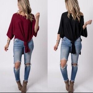 NWT Emmer & oat asymmetric top size L